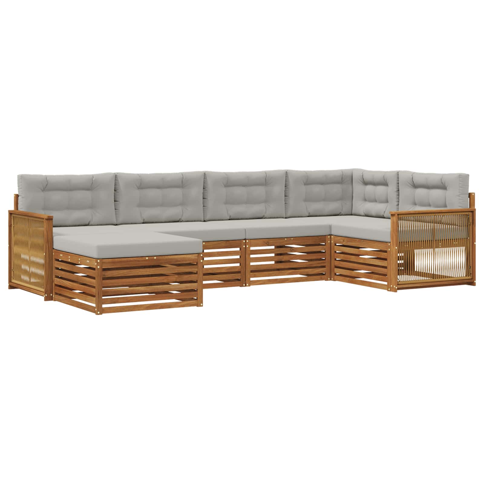 vidaXL Buiten bankenset 6 pcs Naturel