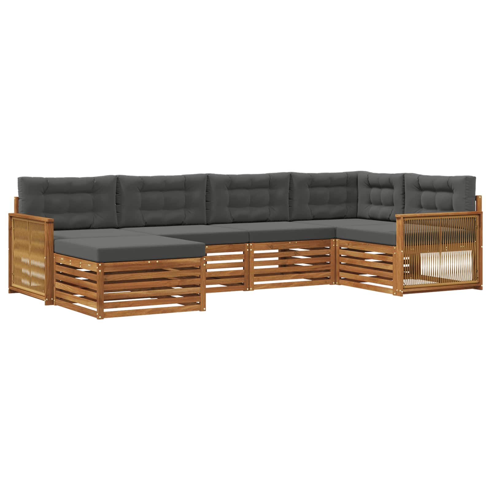 vidaXL Buiten bankenset 6 pcs Naturel