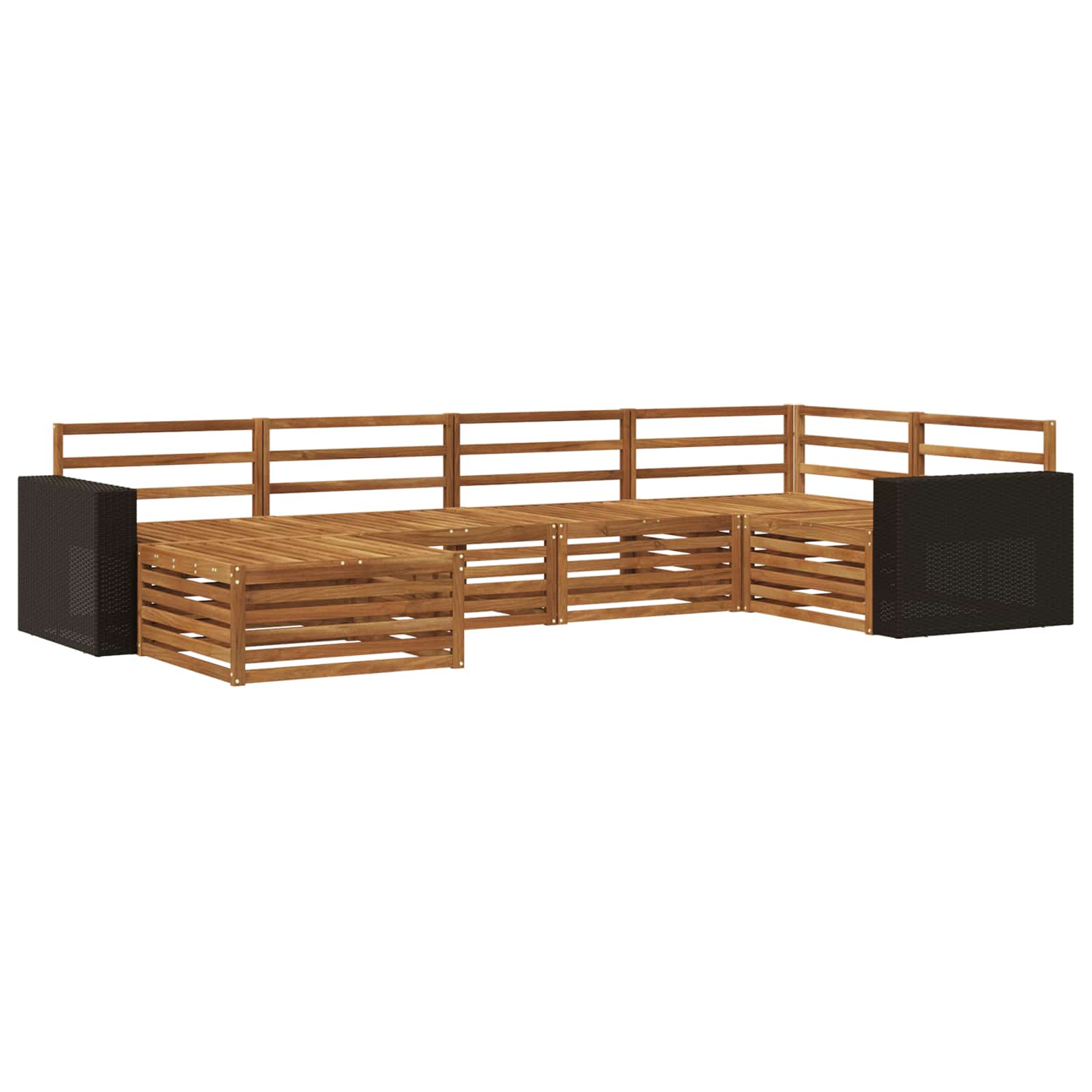 vidaXL Buiten bankenset 6 pcs Naturel