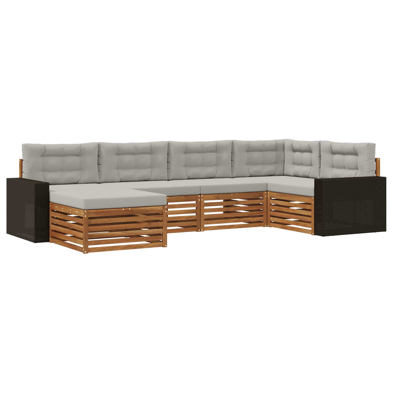 vidaXL Buiten bankenset 6 pcs Naturel