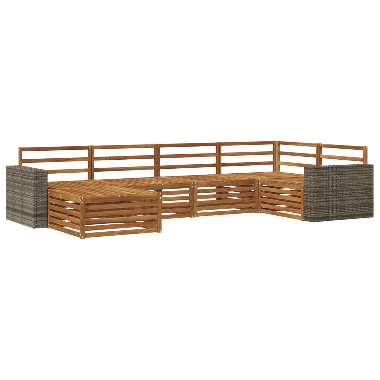 vidaXL Buiten bankenset 6 pcs Naturel