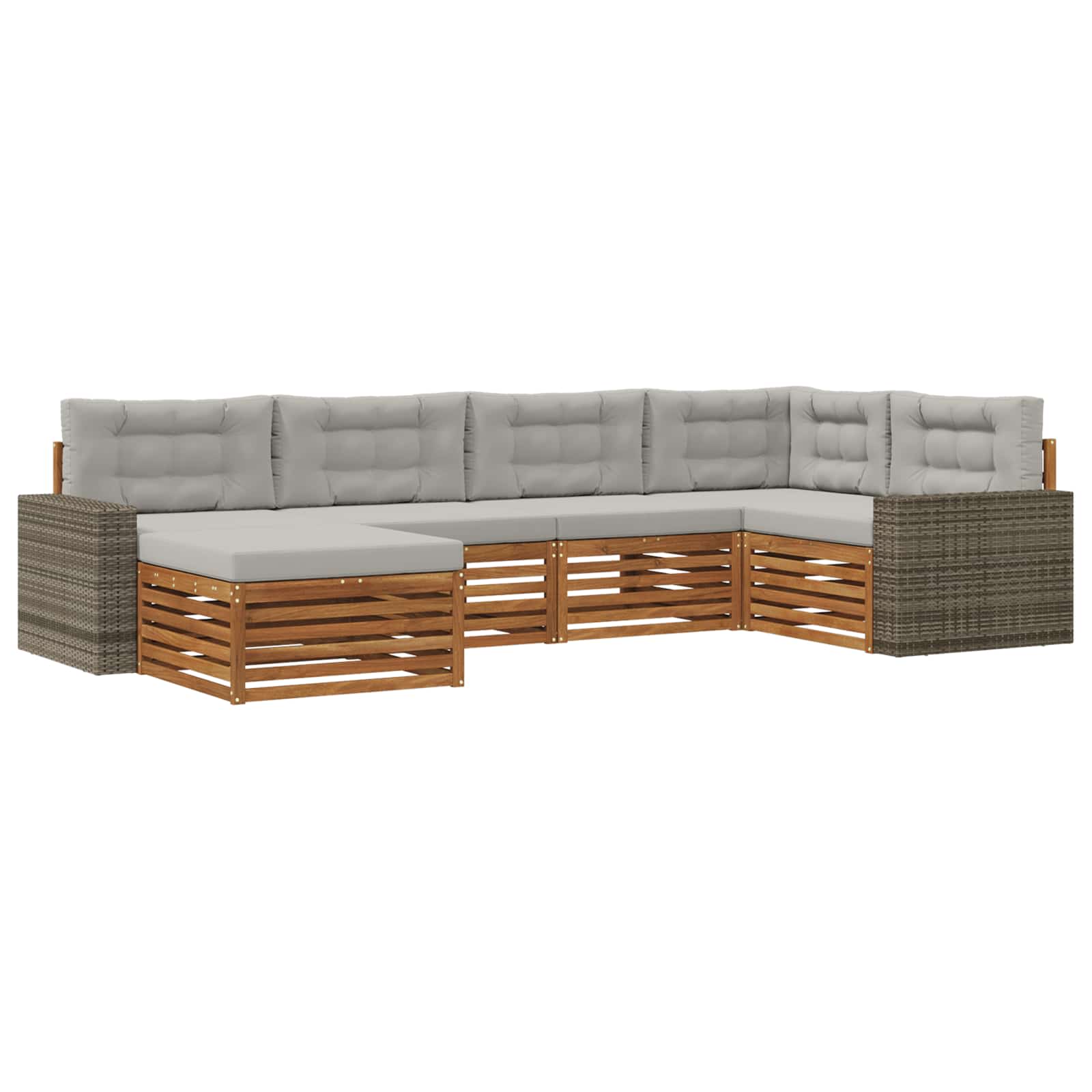 vidaXL Buiten bankenset 6 pcs Naturel