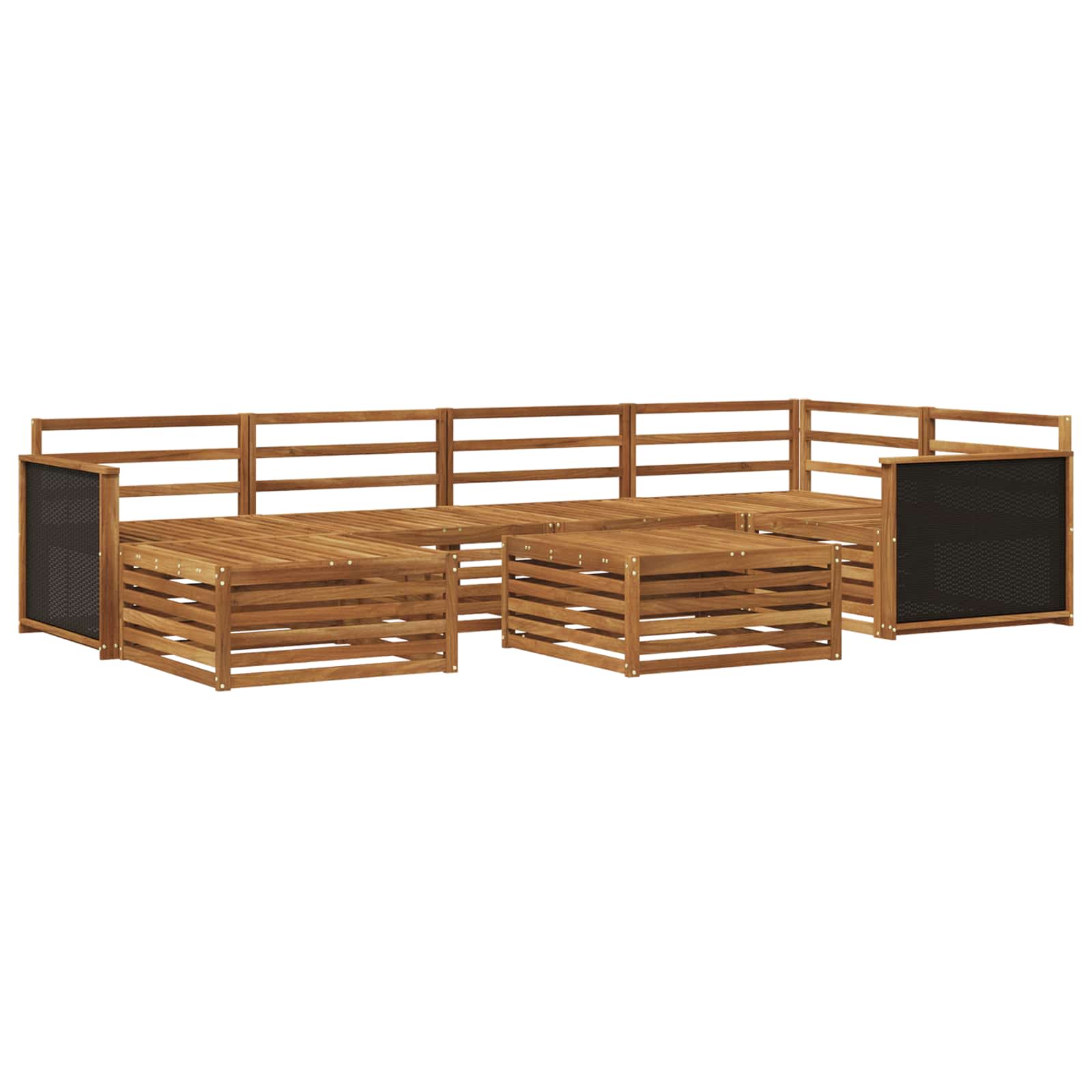 vidaXL Buiten bankenset 7 pcs Naturel