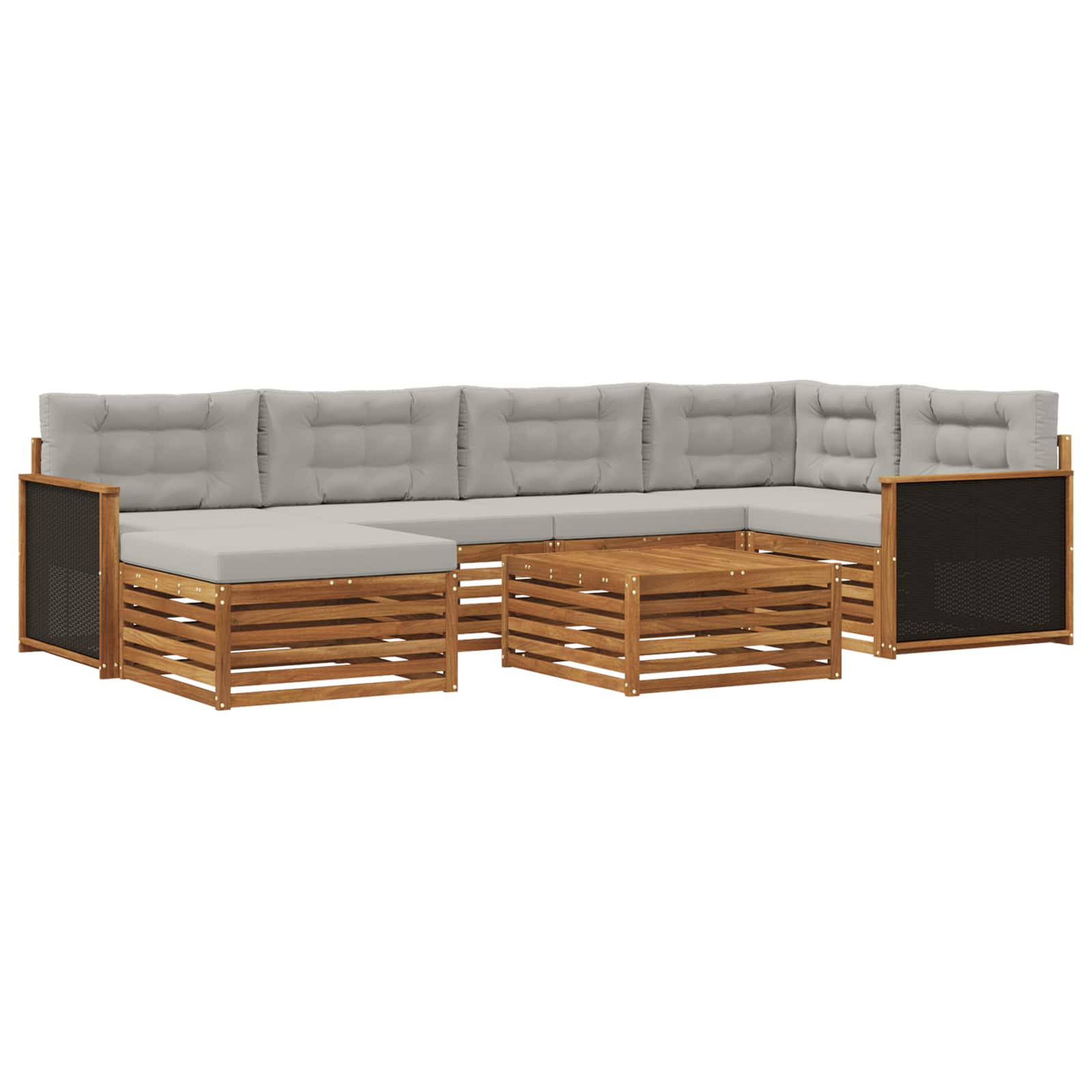 vidaXL Buiten bankenset 7 pcs Naturel