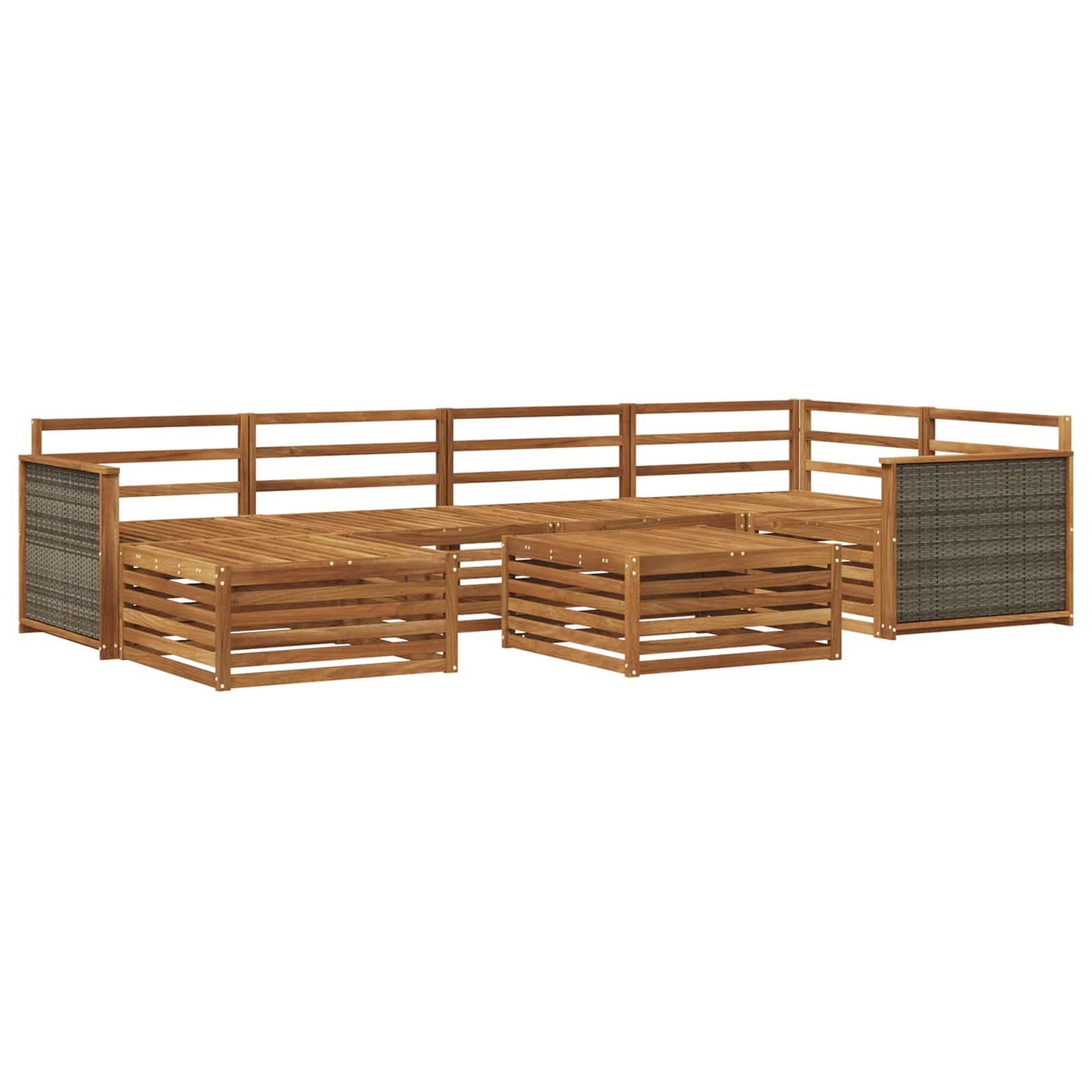 vidaXL Buiten bankenset 7 pcs Naturel