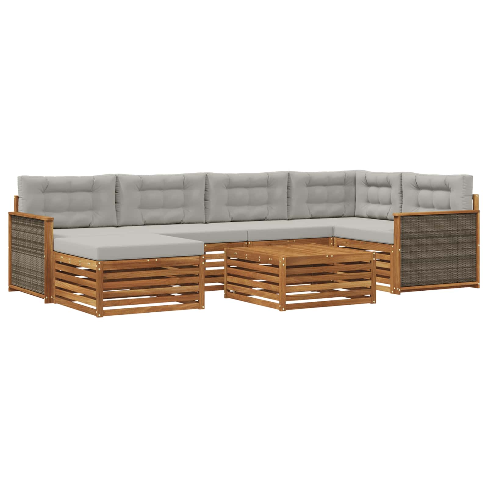 vidaXL Buiten bankenset 7 pcs Naturel