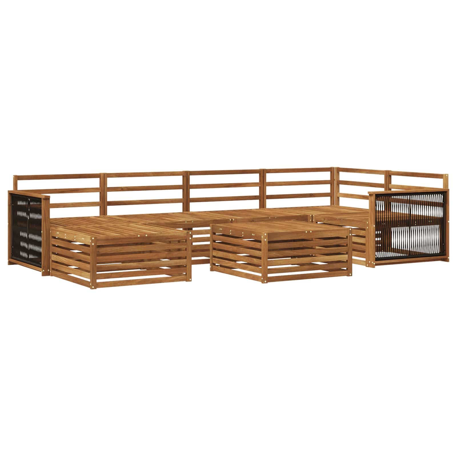 vidaXL Buiten bankenset 7 pcs Naturel