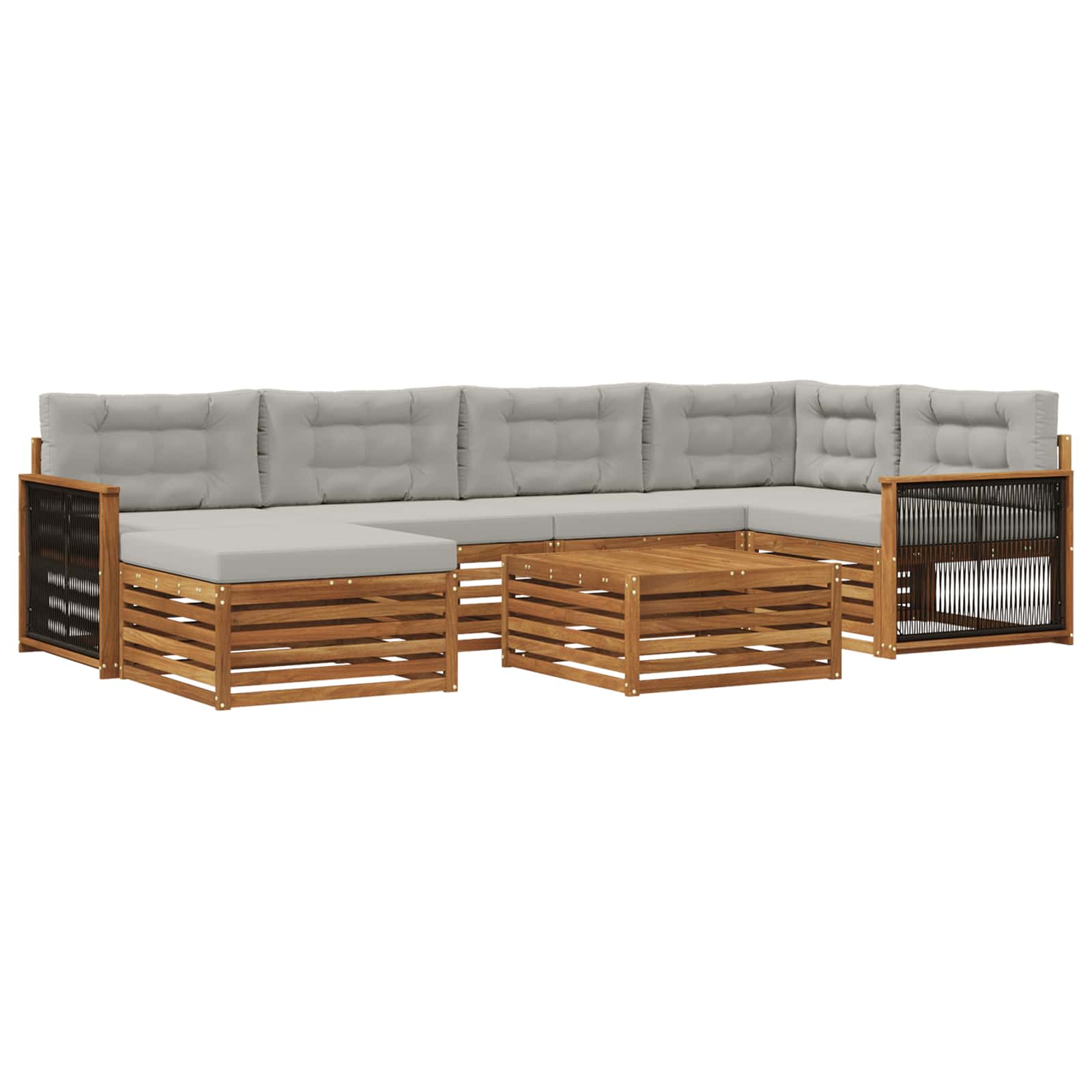 vidaXL Buiten bankenset 7 pcs Naturel