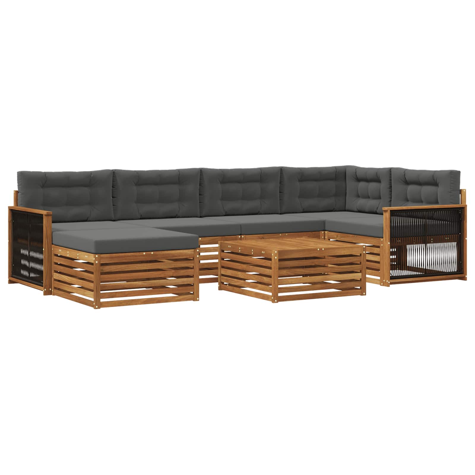 vidaXL Buiten bankenset 7 pcs Naturel