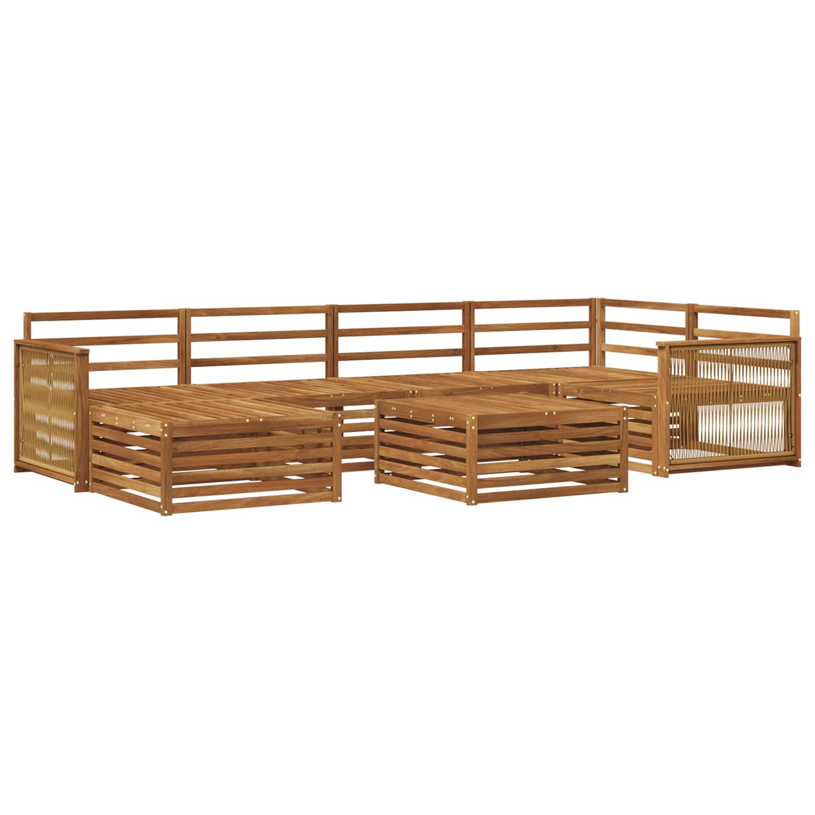 vidaXL Buiten bankenset 7 pcs Naturel