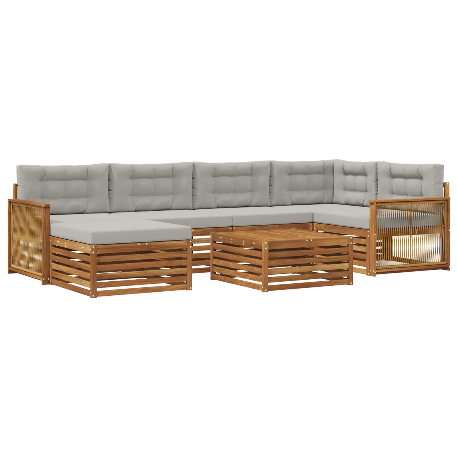 vidaXL Buiten bankenset 7 pcs Naturel