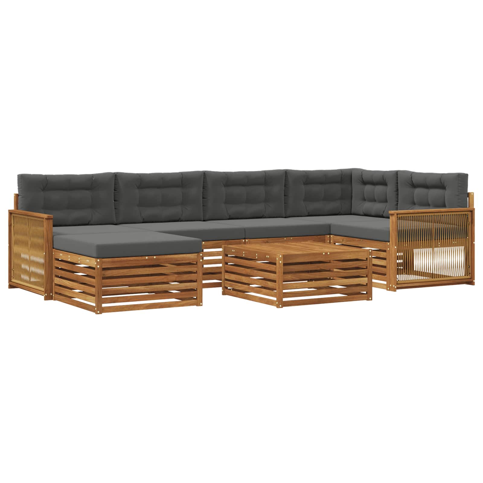 vidaXL Buiten bankenset 7 pcs Naturel