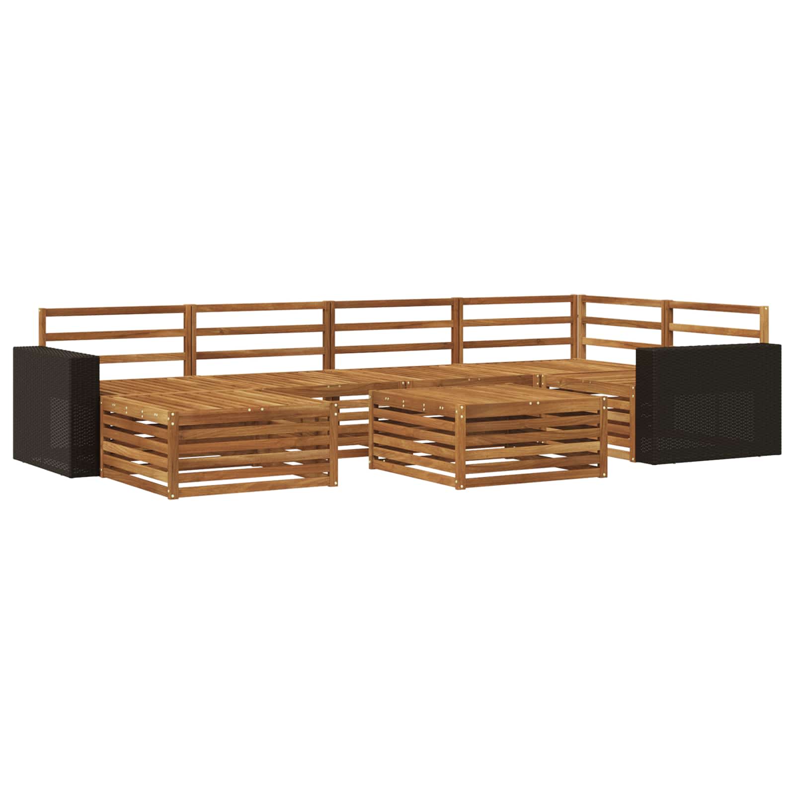 vidaXL Buiten bankenset 7 pcs Naturel