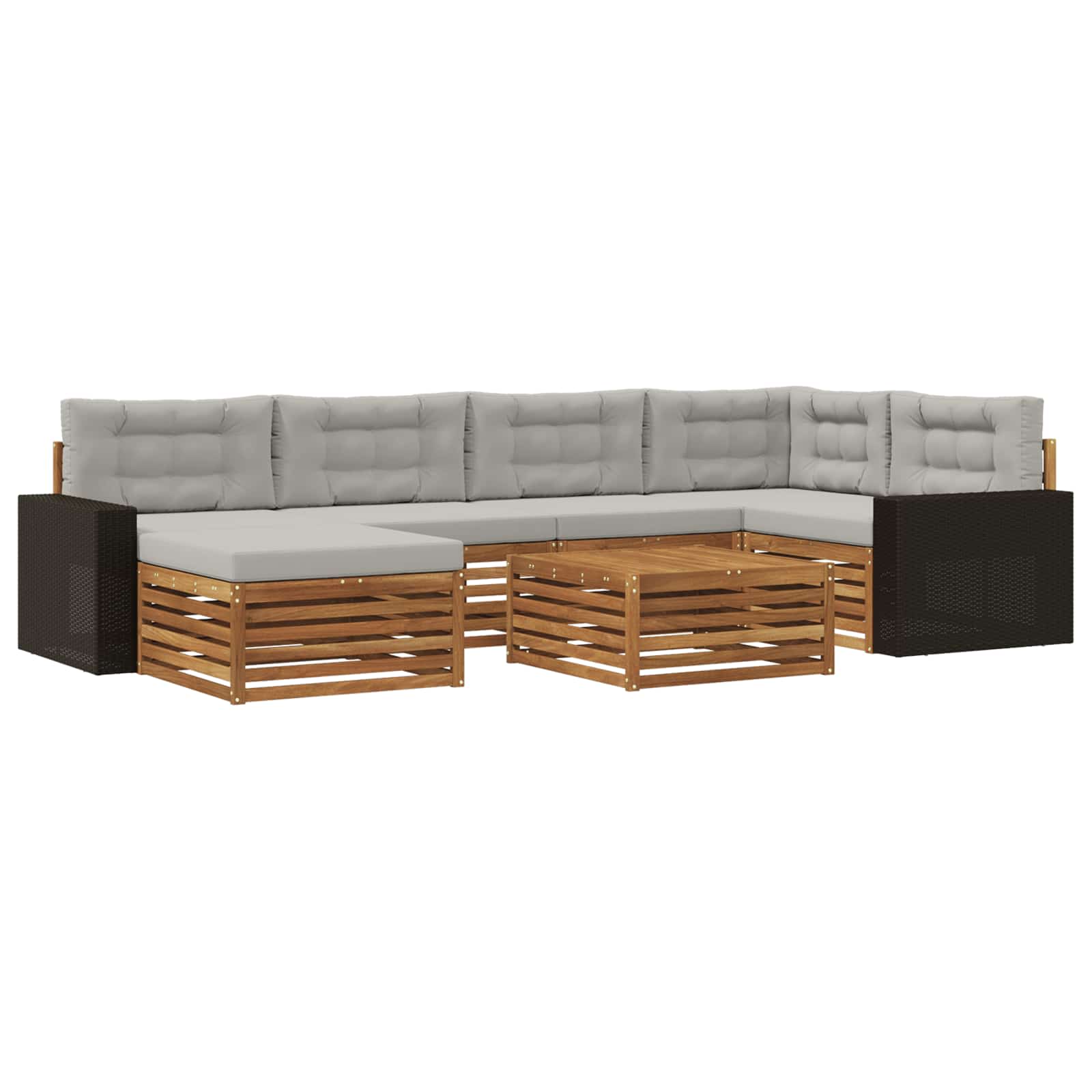 vidaXL Buiten bankenset 7 pcs Naturel