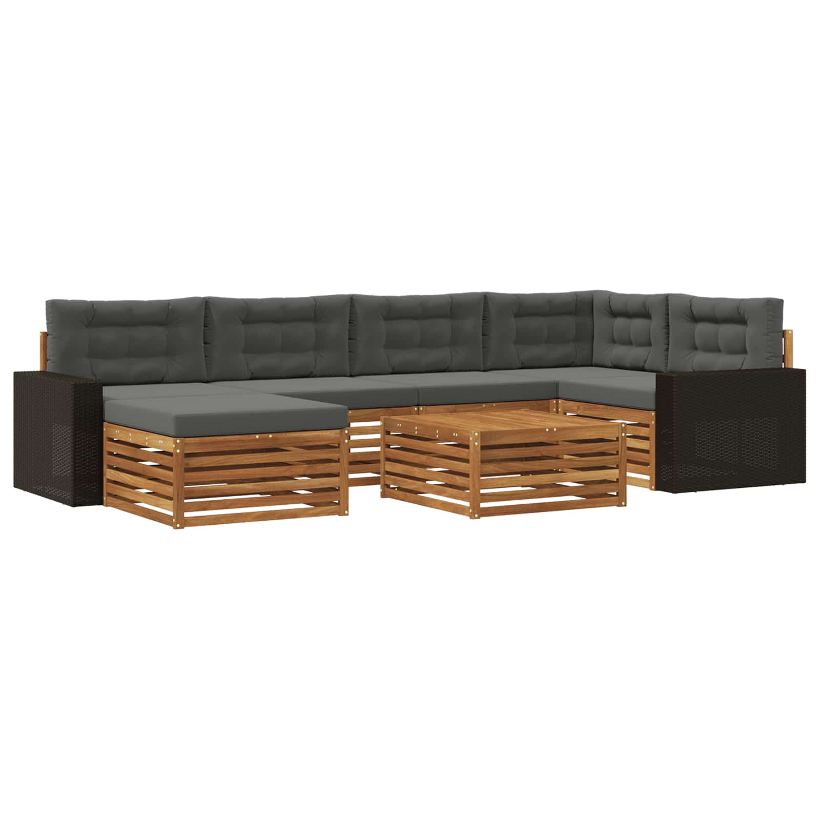 vidaXL Buiten bankenset 7 pcs Naturel