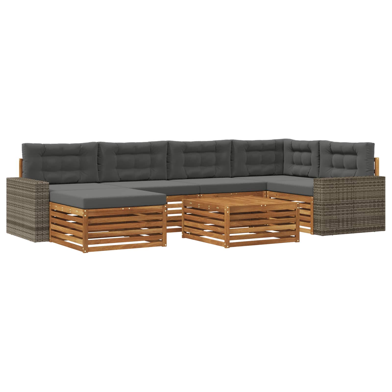 vidaXL Buiten bankenset 7 pcs Naturel