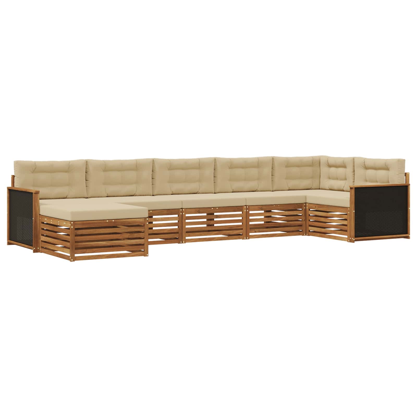 vidaXL Sofa-Sets 7 pcs Naturel Massief Acaciahout
