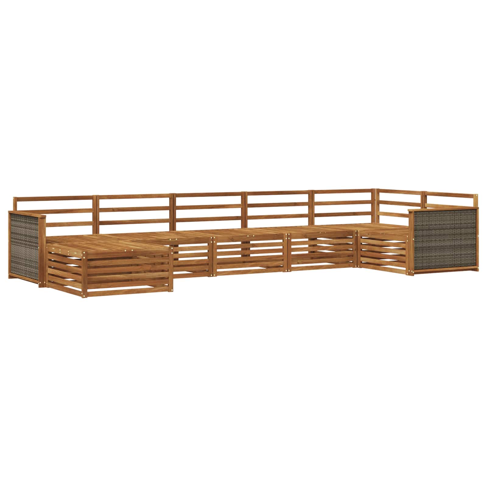 vidaXL Sofa-Sets 7 pcs Naturel Massief Acaciahout