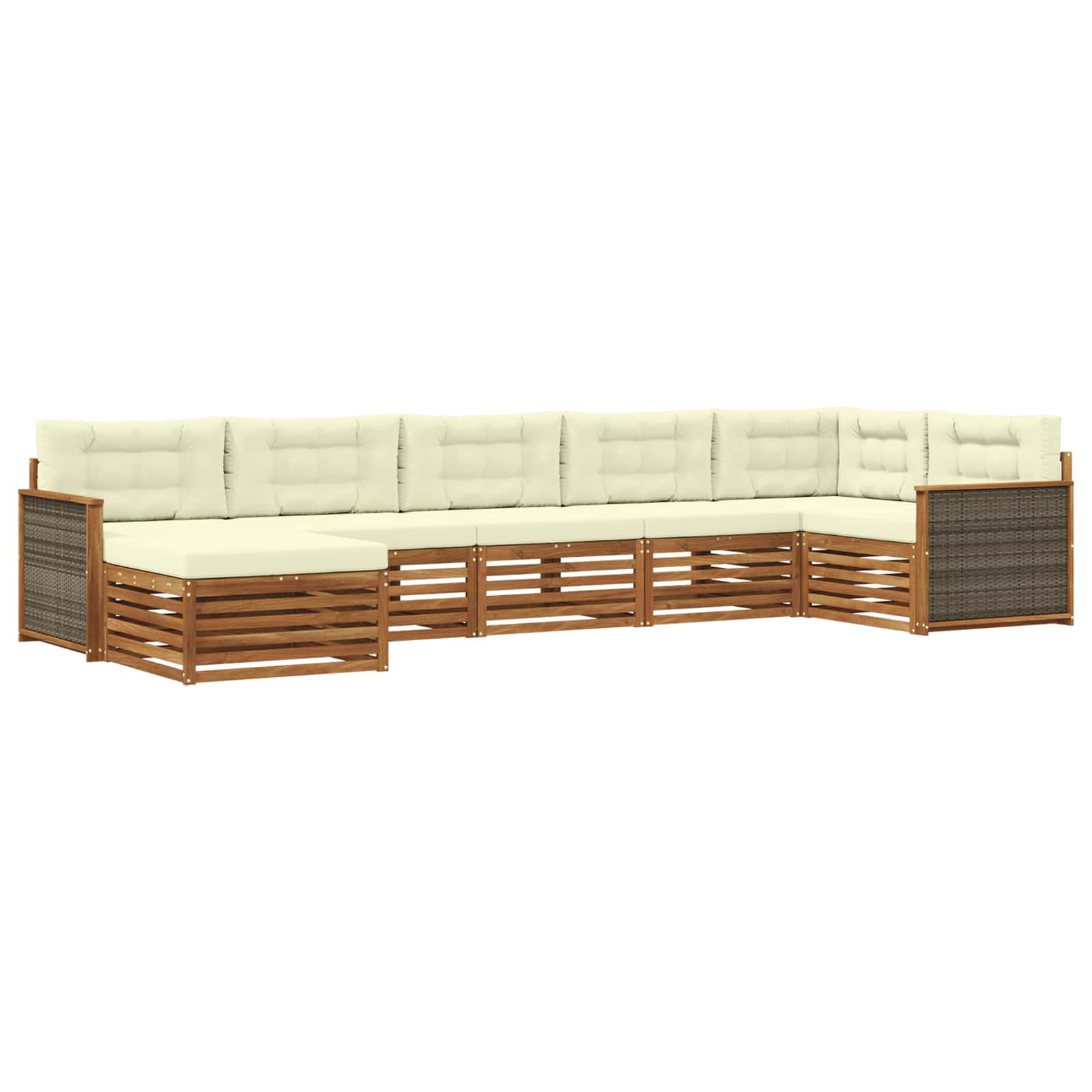 vidaXL Sofa-Sets 7 pcs Naturel Massief Acaciahout
