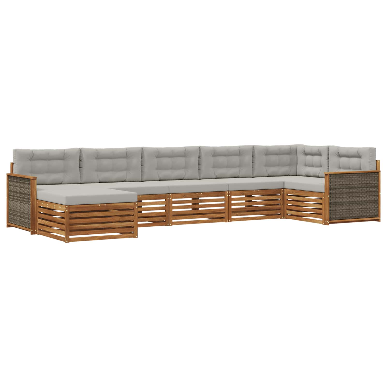 vidaXL Sofa-Sets 7 pcs Naturel Massief Acaciahout