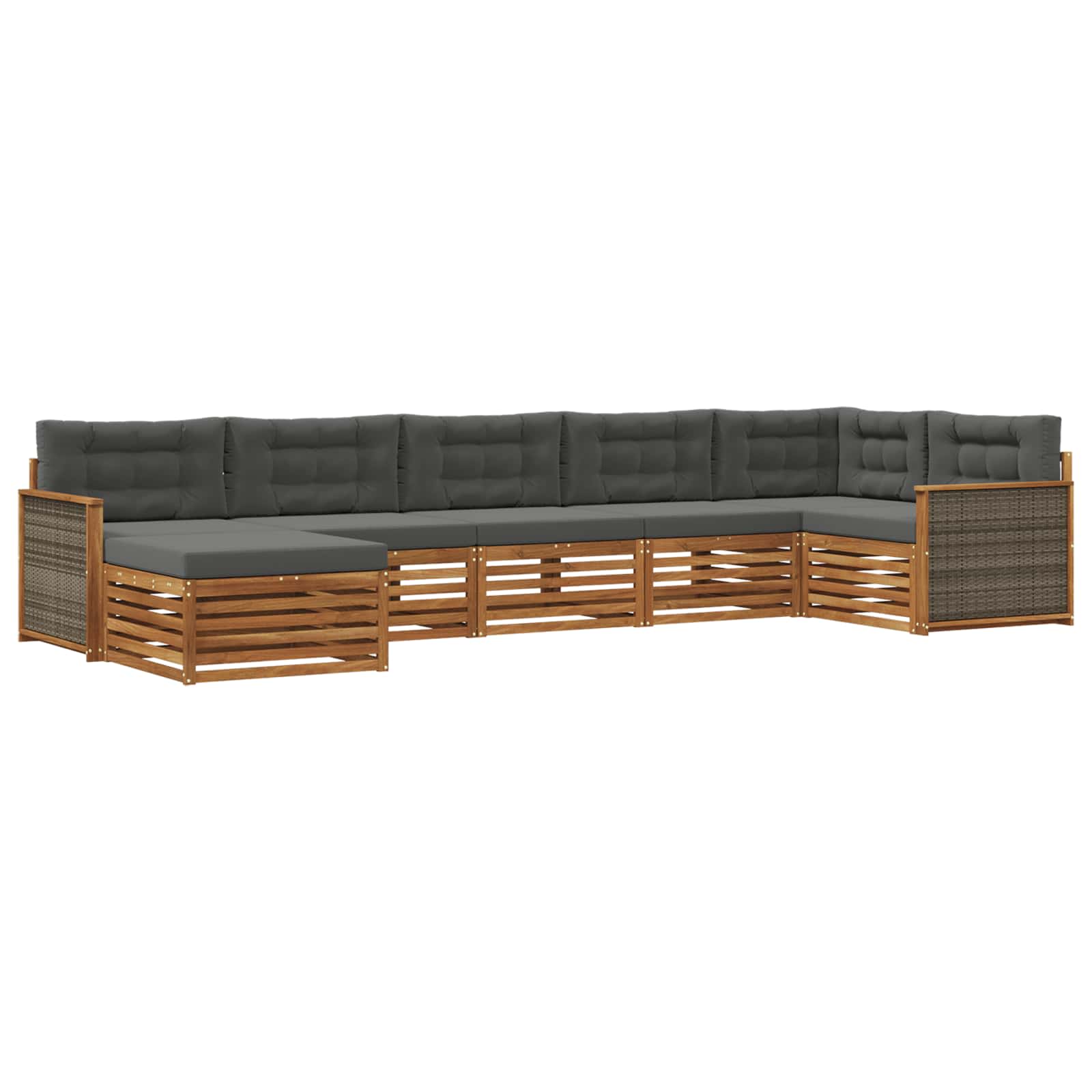 vidaXL Sofa-Sets 7 pcs Naturel Massief Acaciahout