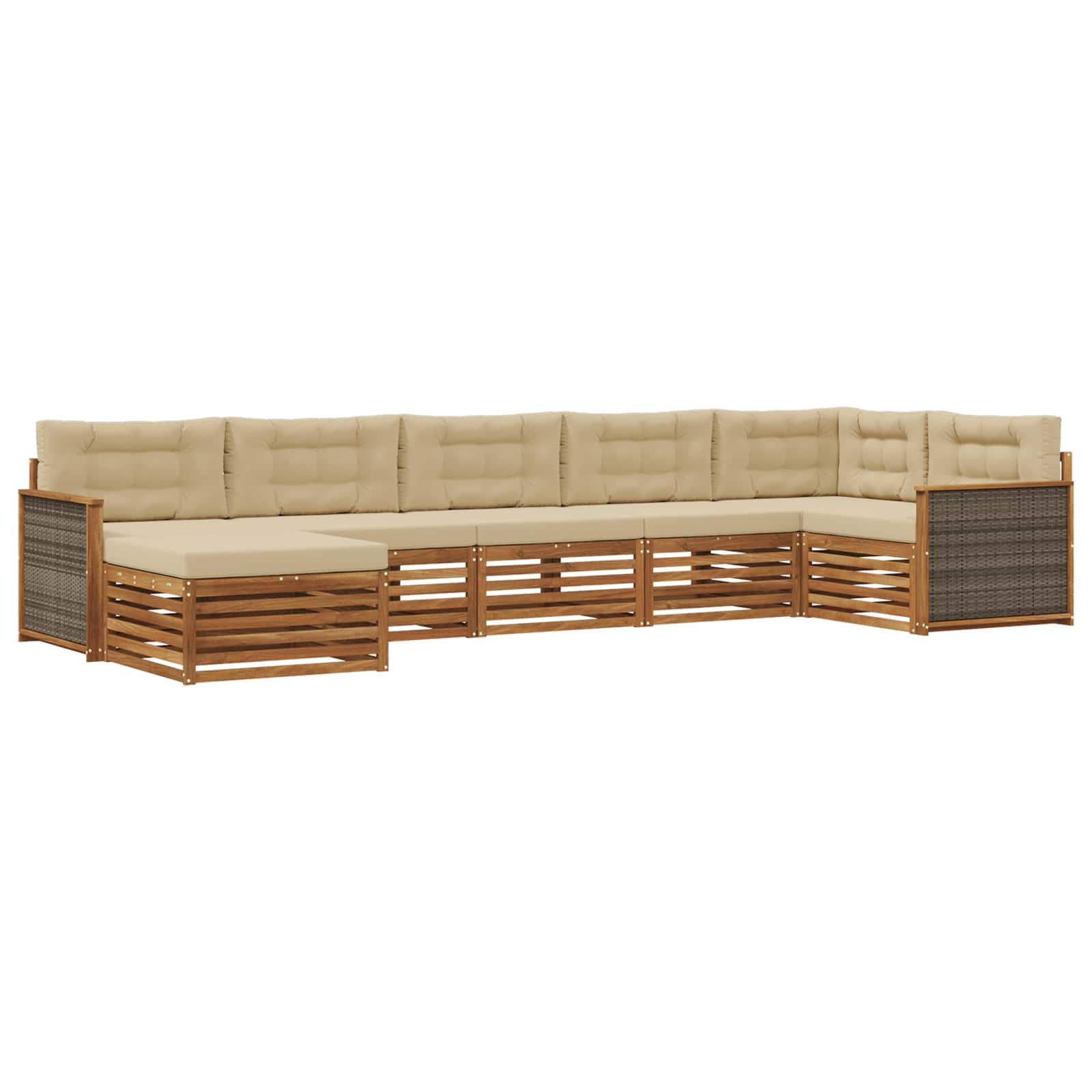 vidaXL Sofa-Sets 7 pcs Naturel Massief Acaciahout
