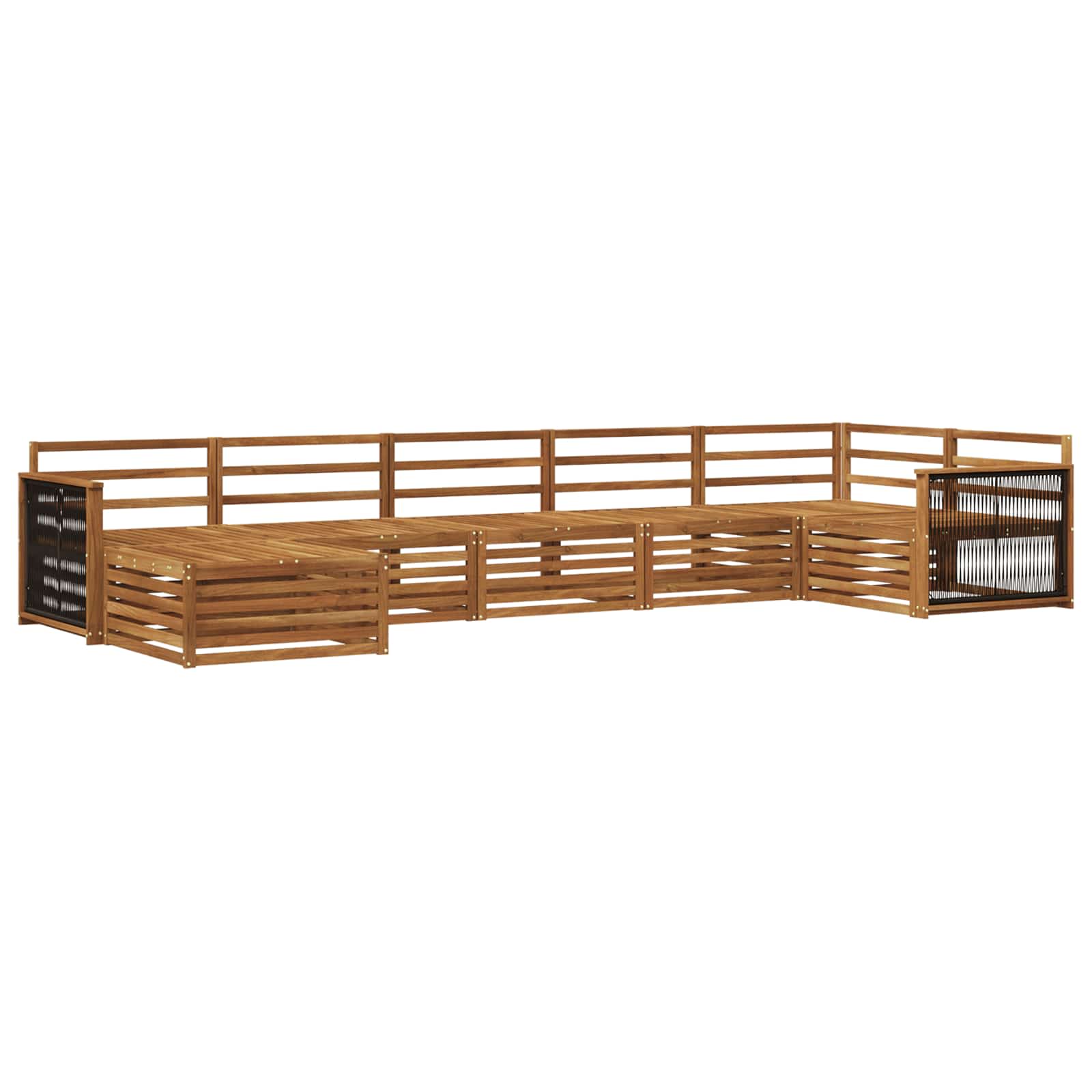 vidaXL Sofa-Sets 7 pcs Naturel Massief Acaciahout