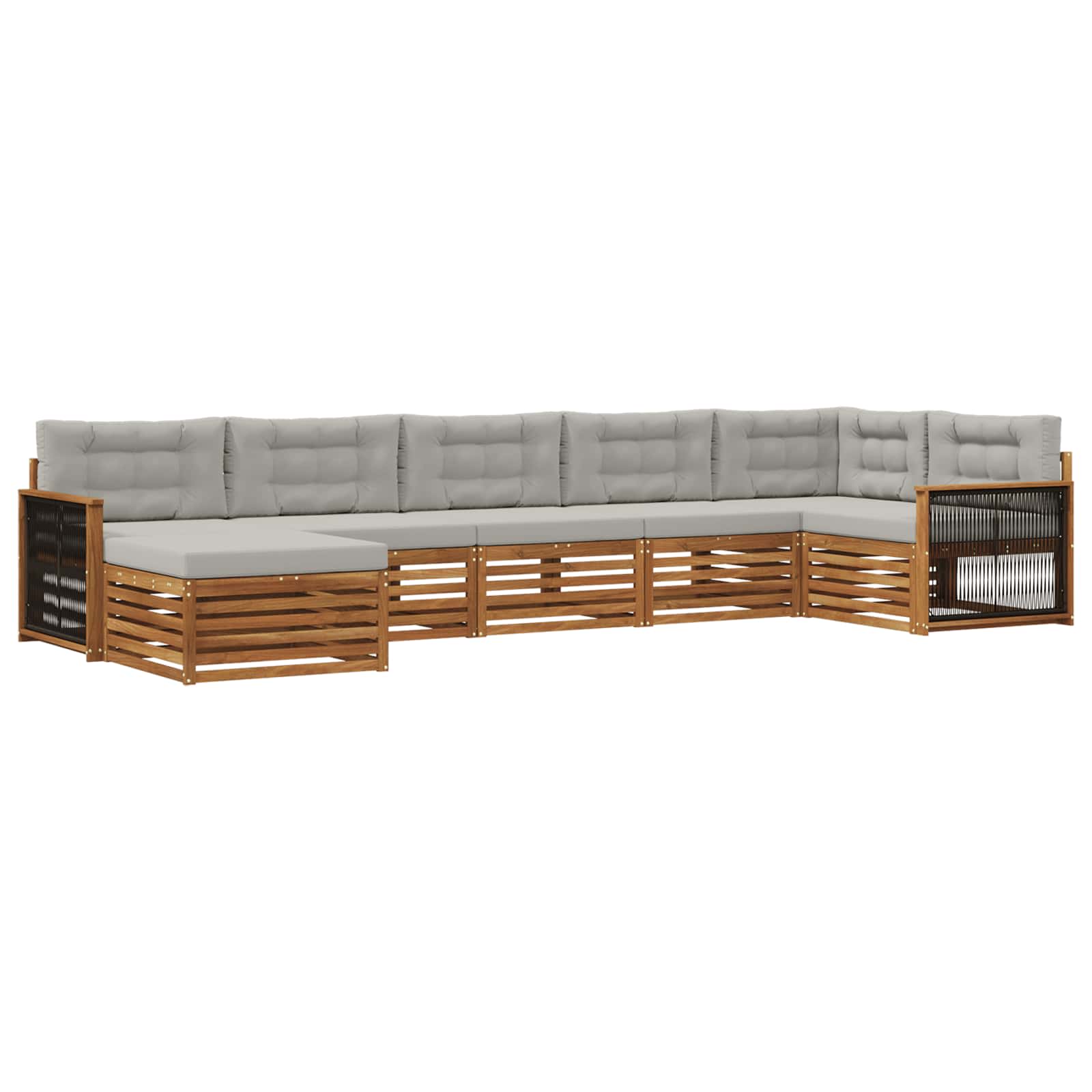 vidaXL Sofa-Sets 7 pcs Naturel Massief Acaciahout