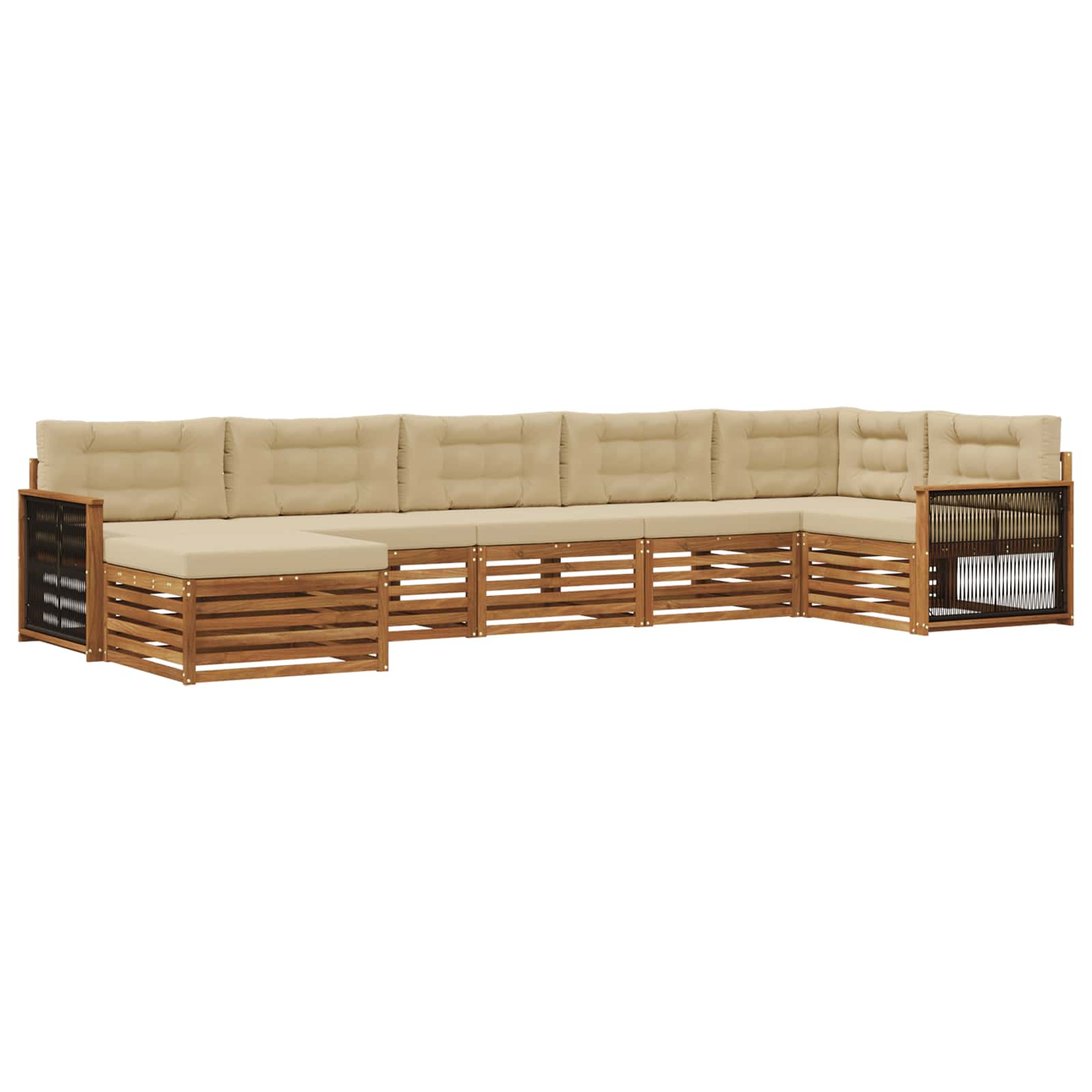 vidaXL Sofa-Sets 7 pcs Naturel Massief Acaciahout