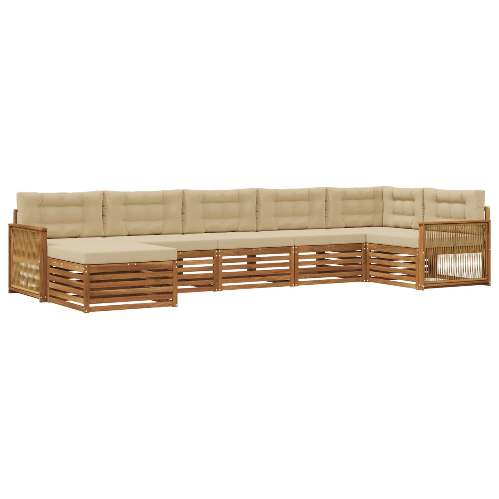 vidaXL Sofa-Sets 7 pcs Naturel Massief Acaciahout