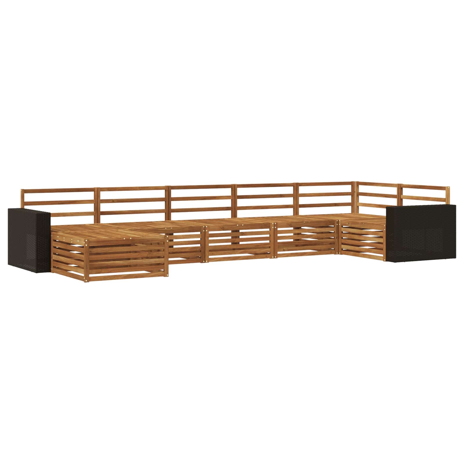 vidaXL Sofa-Sets 7 pcs Naturel Massief Acaciahout
