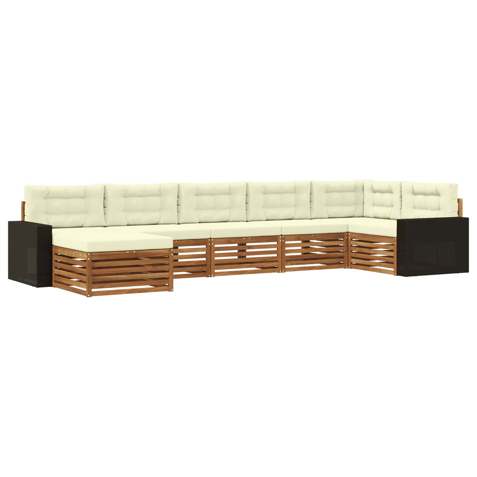 vidaXL Sofa-Sets 7 pcs Naturel Massief Acaciahout