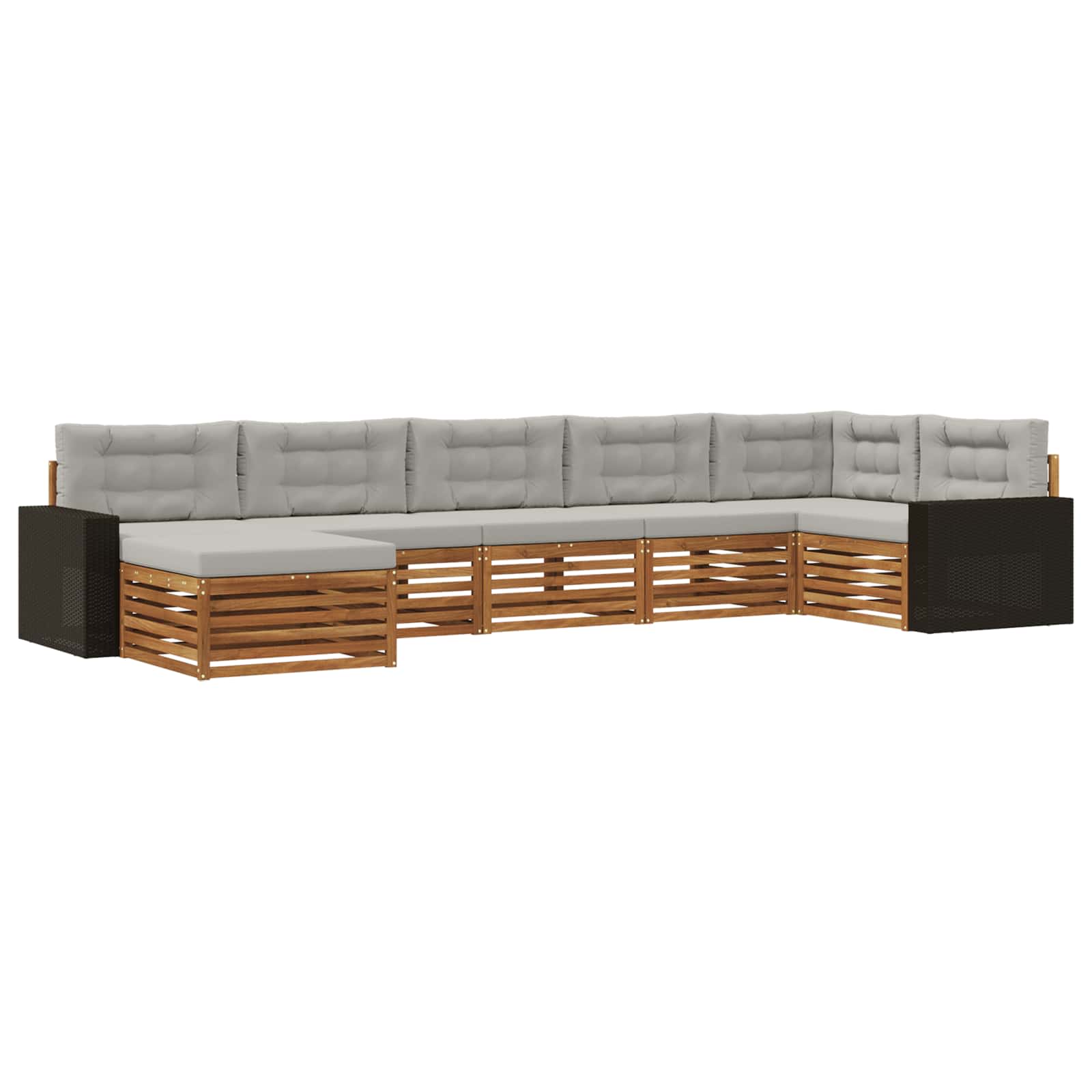 vidaXL Sofa-Sets 7 pcs Naturel Massief Acaciahout