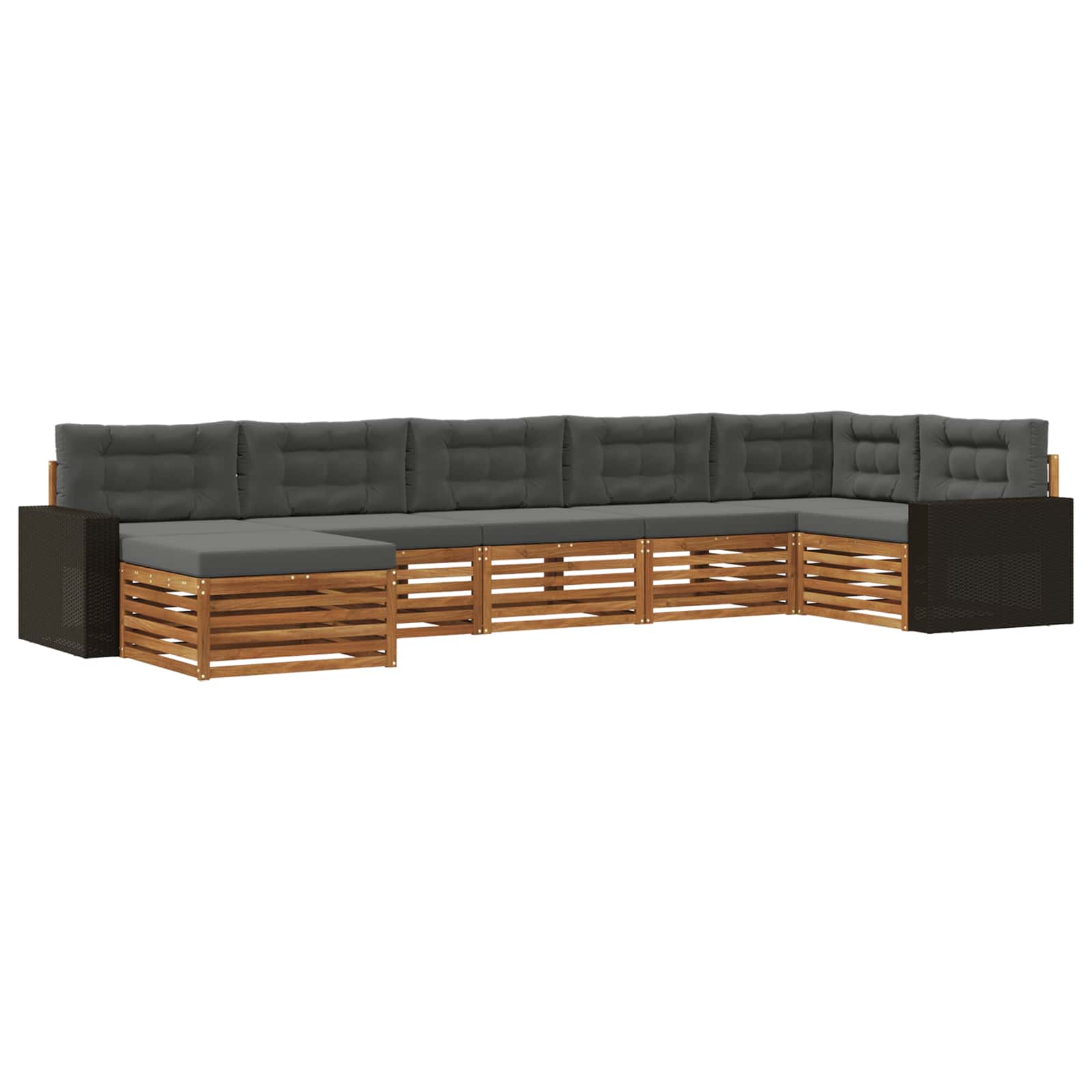 vidaXL Sofa-Sets 7 pcs Naturel Massief Acaciahout