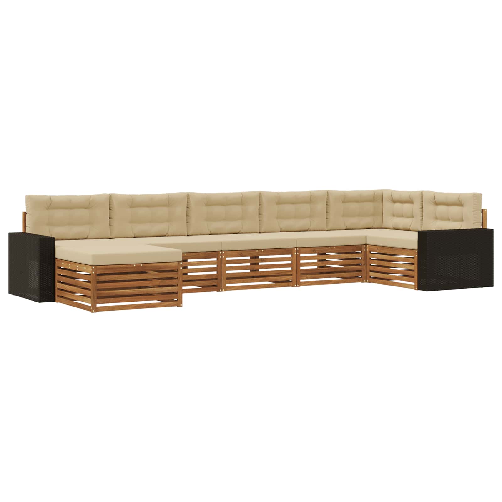 vidaXL Sofa-Sets 7 pcs Naturel Massief Acaciahout