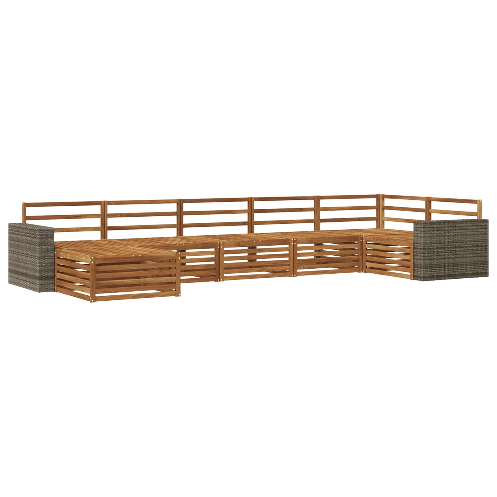 vidaXL Sofa-Sets 7 pcs Naturel Massief Acaciahout