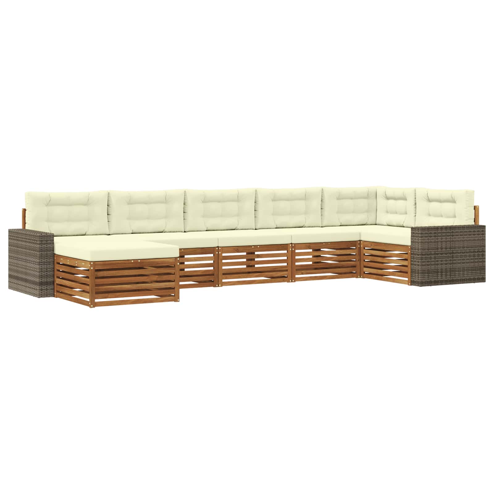 vidaXL Sofa-Sets 7 pcs Naturel Massief Acaciahout
