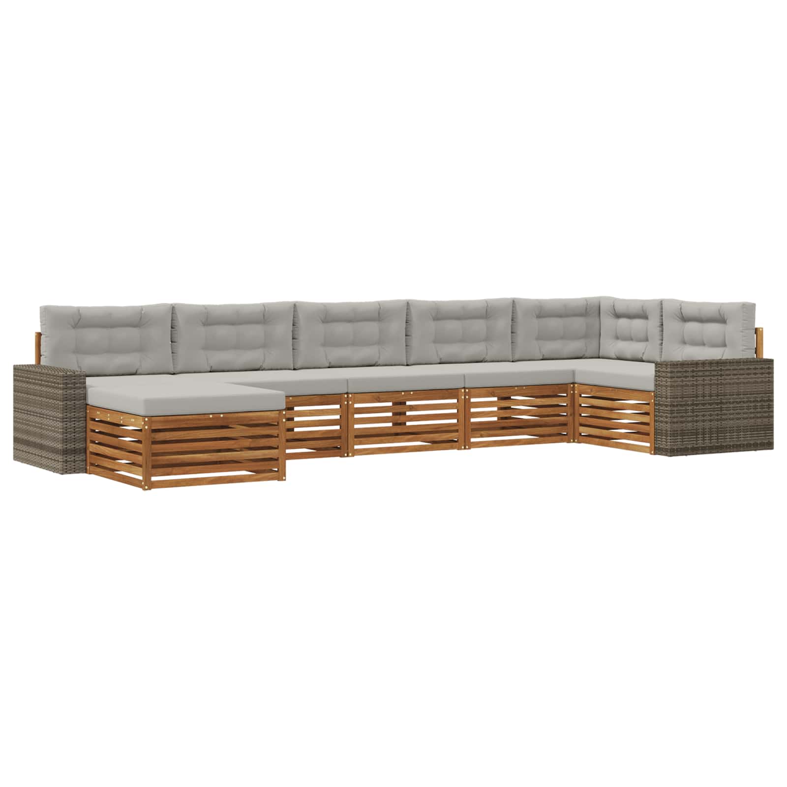 vidaXL Sofa-Sets 7 pcs Naturel Massief Acaciahout