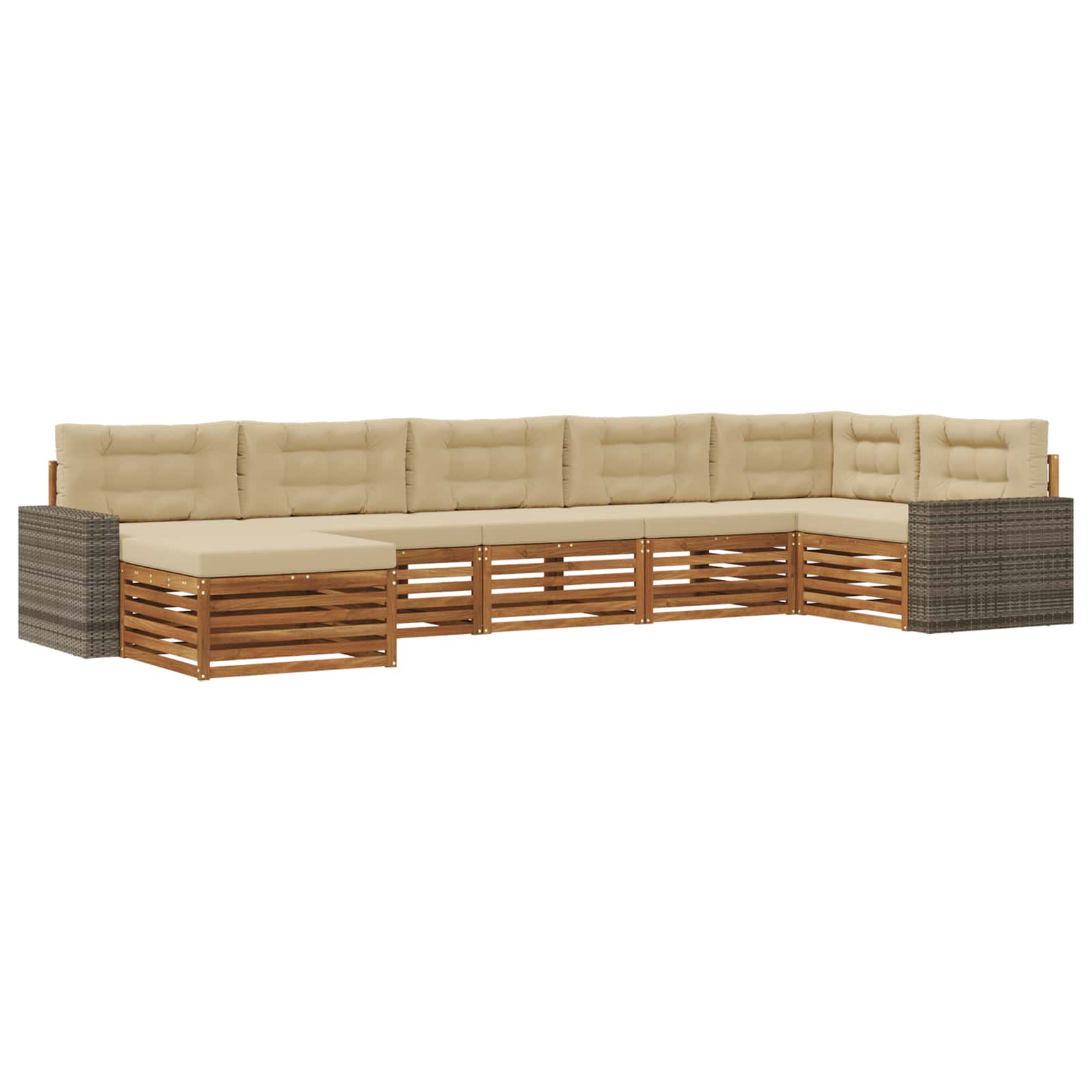 vidaXL Sofa-Sets 7 pcs Naturel Massief Acaciahout