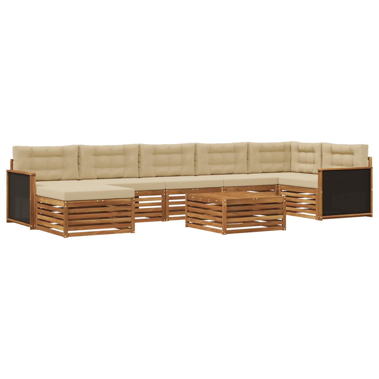 vidaXL Sofa-Sets 8 pcs Naturel Massief Acaciahout