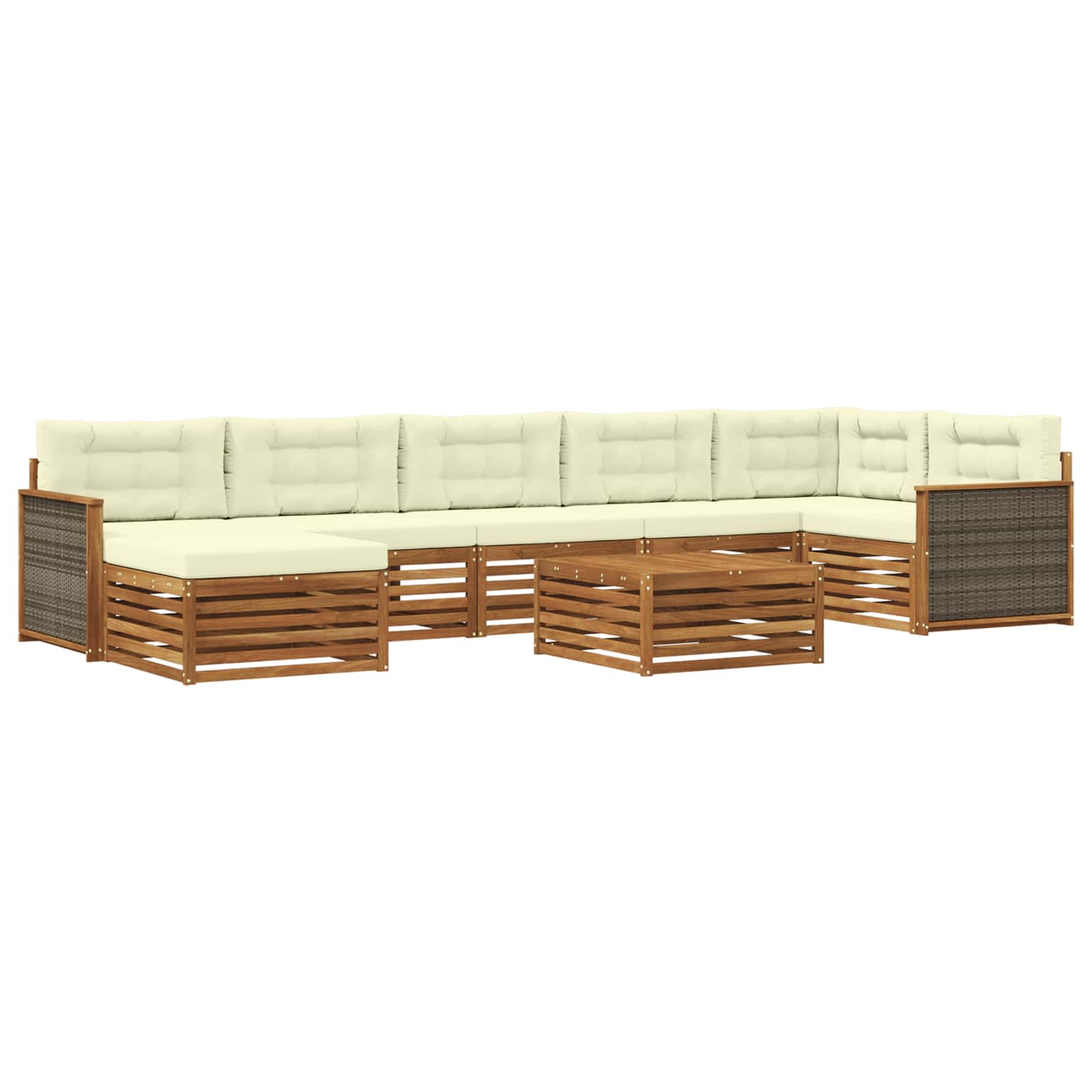 vidaXL Sofa-Sets 8 pcs Naturel Massief Acaciahout