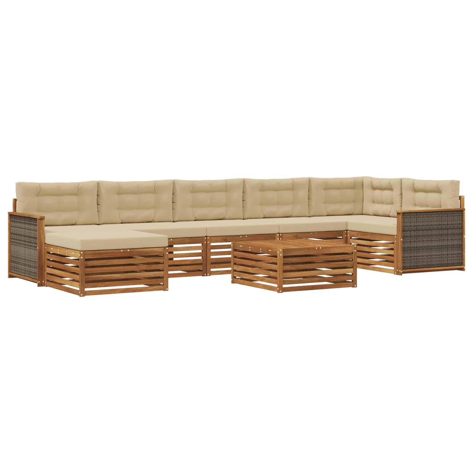 vidaXL Sofa-Sets 8 pcs Naturel Massief Acaciahout