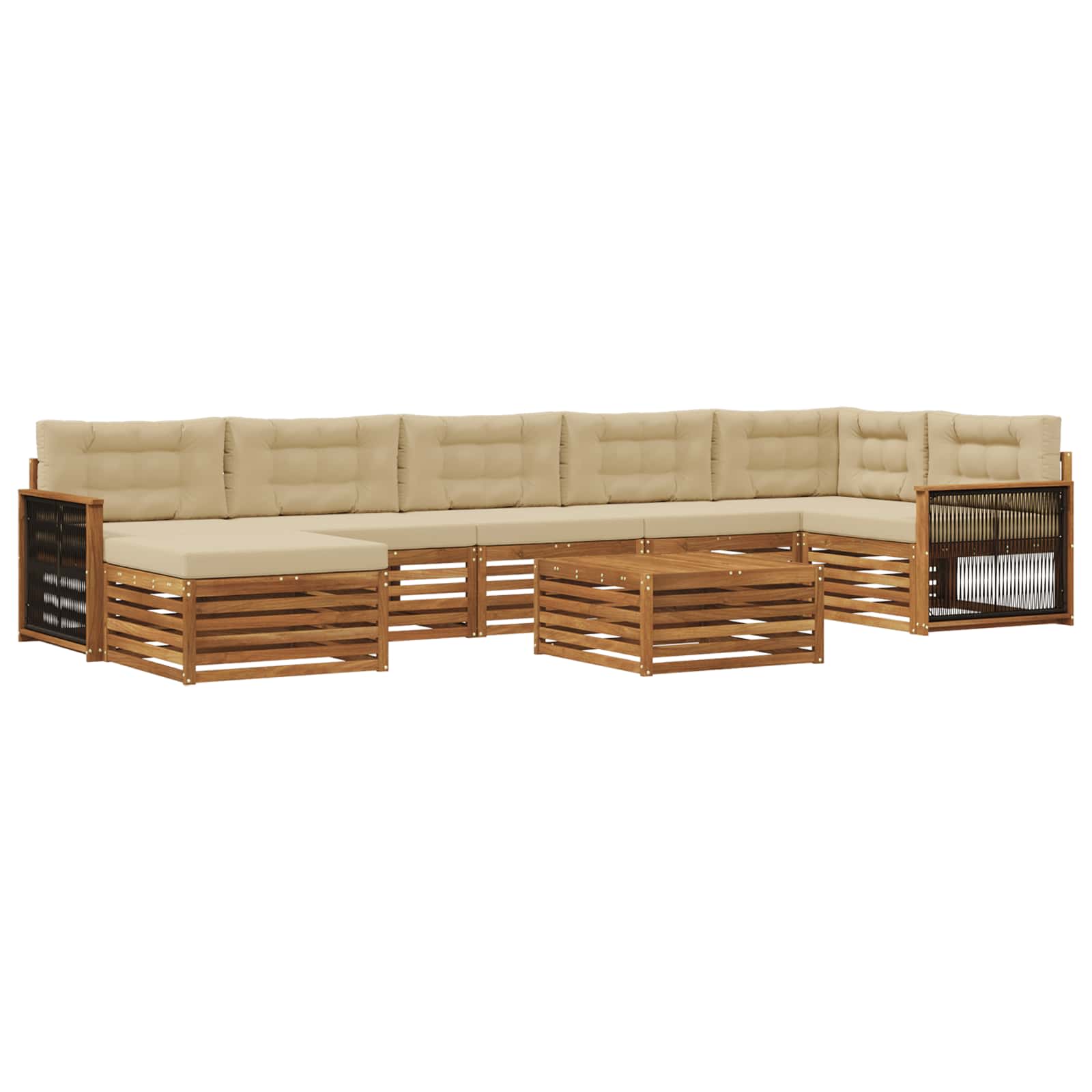 vidaXL Sofa-Sets 8 pcs Naturel Massief Acaciahout
