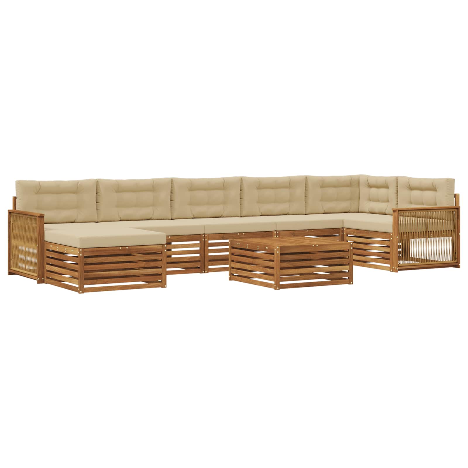 vidaXL Sofa-Sets 8 pcs Naturel Massief Acaciahout