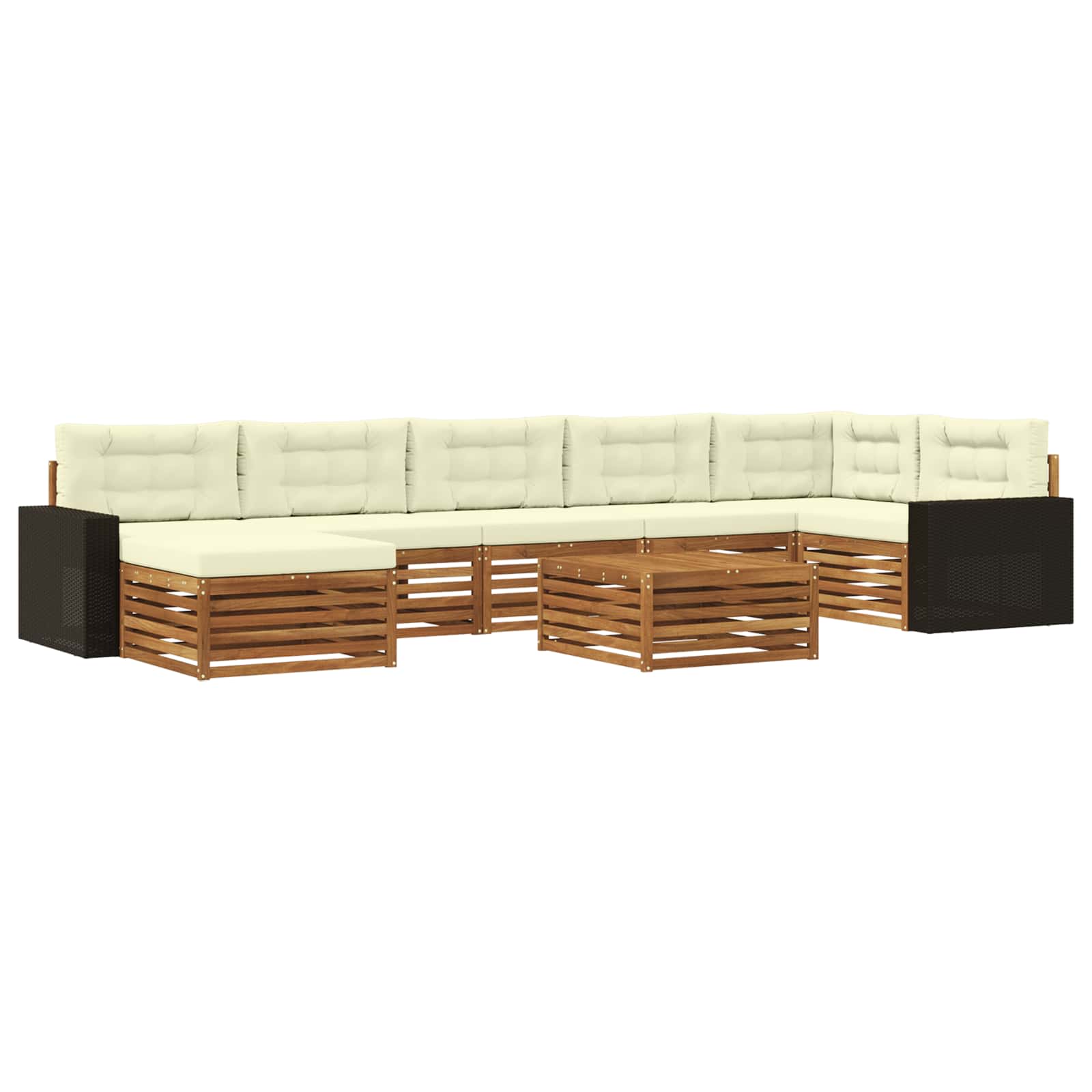 vidaXL Sofa-Sets 8 pcs Naturel Massief Acaciahout
