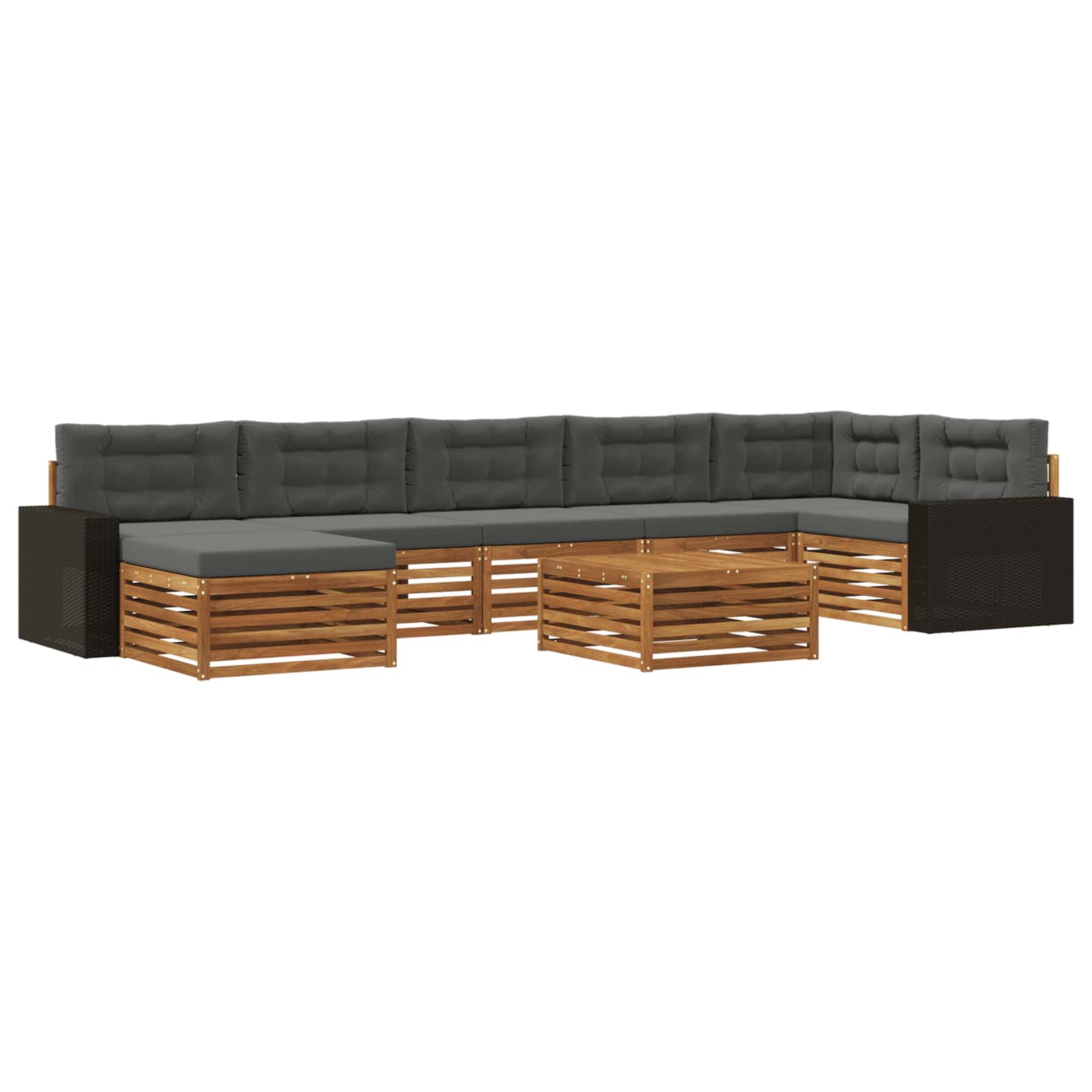 vidaXL Sofa-Sets 8 pcs Naturel Massief Acaciahout