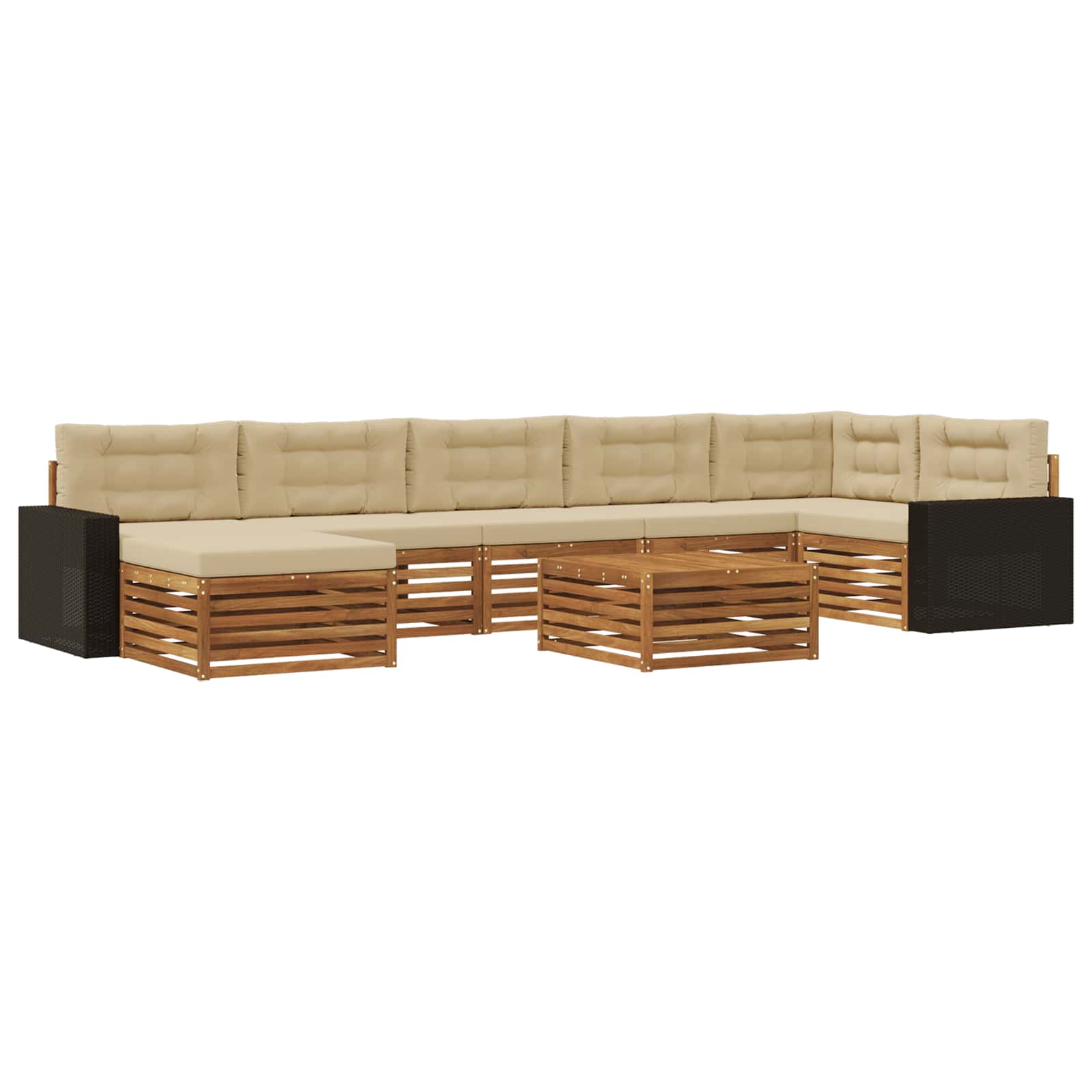 vidaXL Sofa-Sets 8 pcs Naturel Massief Acaciahout