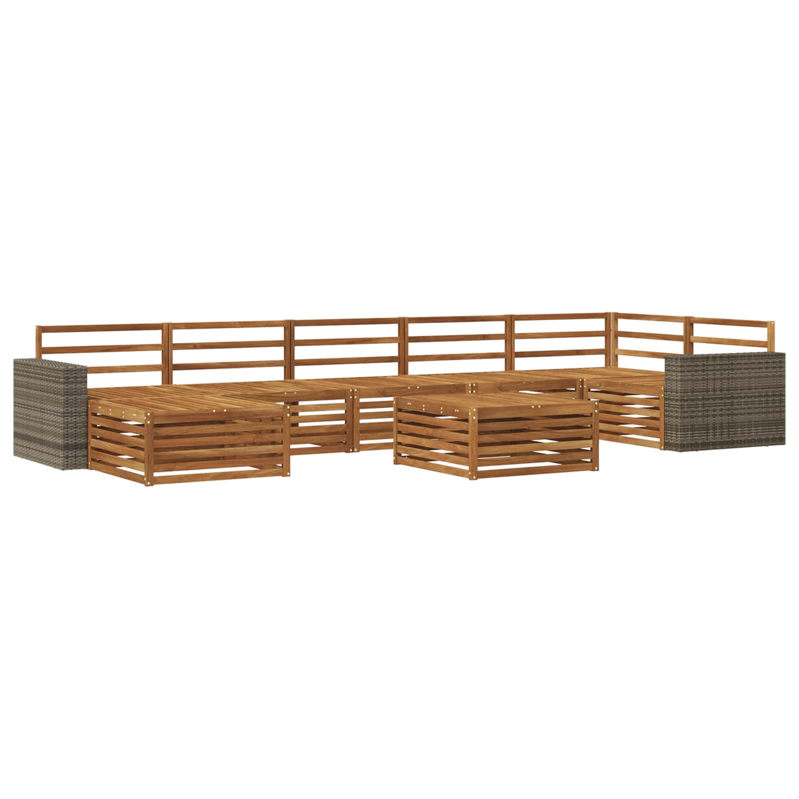vidaXL Sofa-Sets 8 pcs Naturel Massief Acaciahout