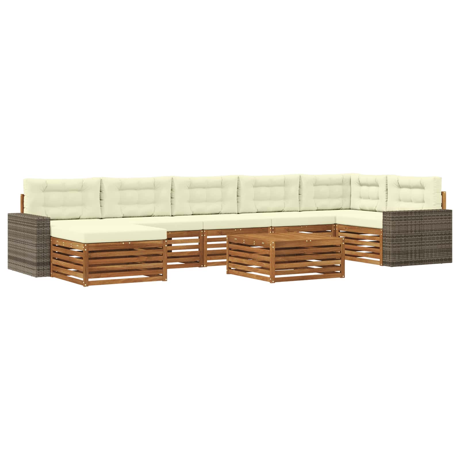 vidaXL Sofa-Sets 8 pcs Naturel Massief Acaciahout