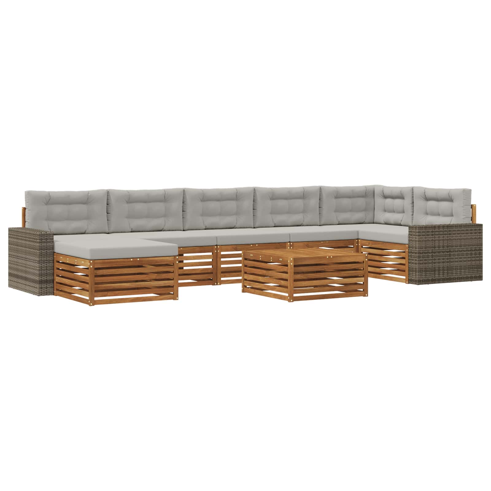 vidaXL Sofa-Sets 8 pcs Naturel Massief Acaciahout